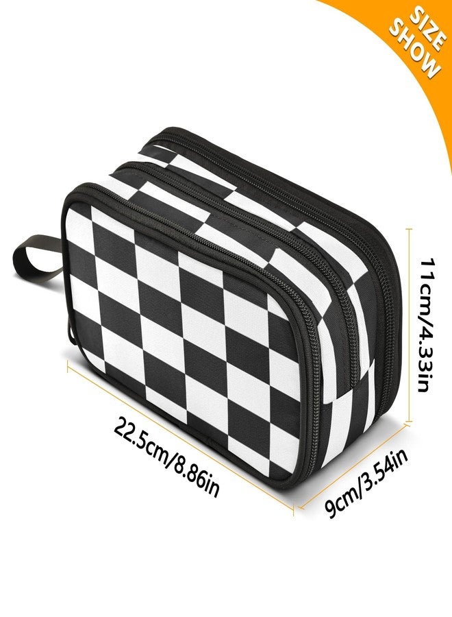 Kcldeci Buffalo Check Pencil Case, Black White Plaid Checkered Pencil Bag Storage Pouch Pen Pencil Marker Stationery Bag Holder for Middle High School College and Office - Image 3