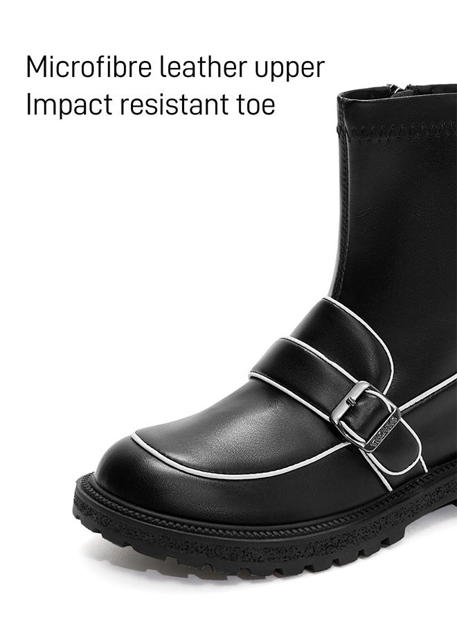 Taranis Taranis Children's Girls' Shoes Black Leather Boots  - Image 2