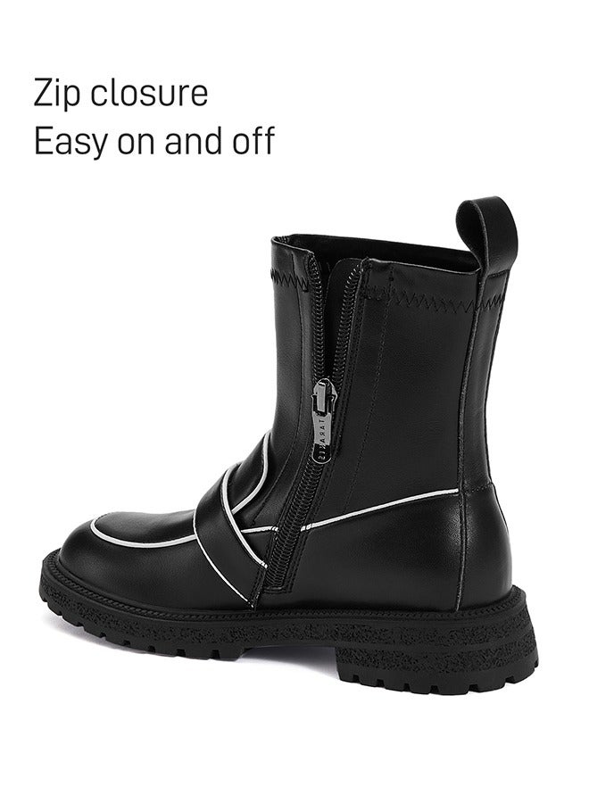 Taranis Taranis Children's Girls' Shoes Black Leather Boots  - Image 5