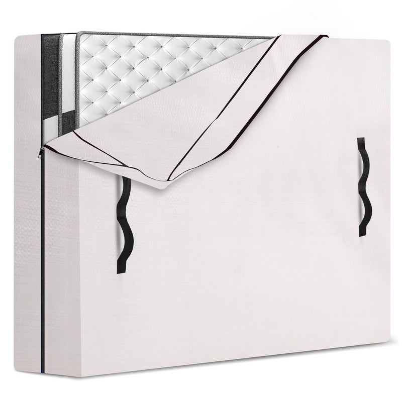 HOMESURE Mattress Bags for Moving and Storage with 8 Handles - Mattress Cover for Moving - Heavy Duty, Strong Zipper Closure, Moving Supplies & Moving Bag - Semi-Transparent, Queen - Image 1
