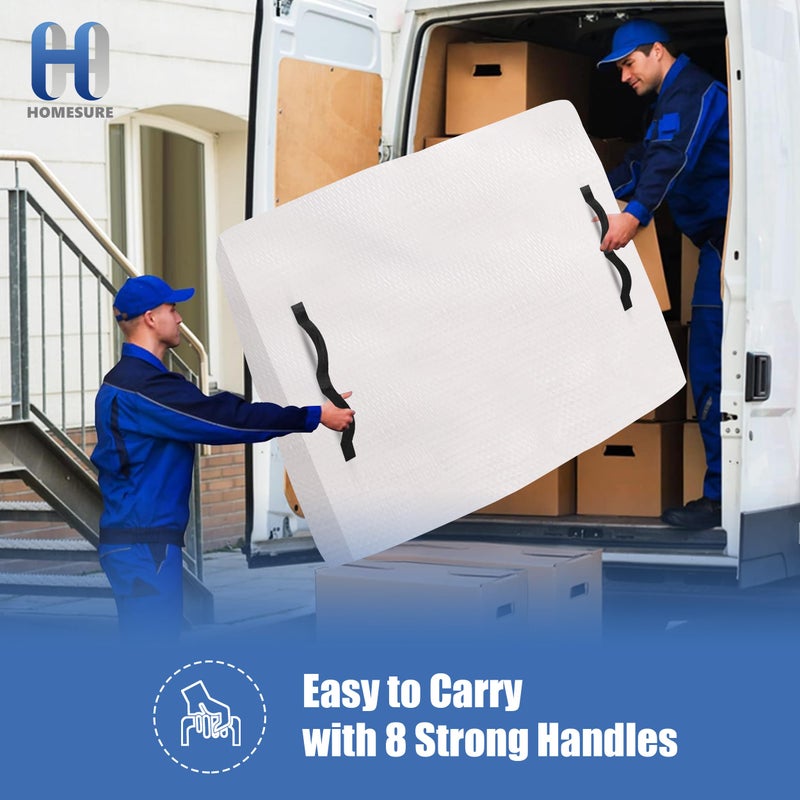 HOMESURE Mattress Bags for Moving and Storage with 8 Handles - Mattress Cover for Moving - Heavy Duty, Strong Zipper Closure, Moving Supplies & Moving Bag - Semi-Transparent, Queen - Image 3