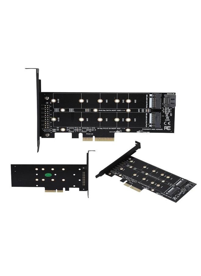 Thoraya - PCI‑E 4X to M.2 NVMe SSD NGFF Adapter Card B Key M Key Expansion Dual Interface - Image 1