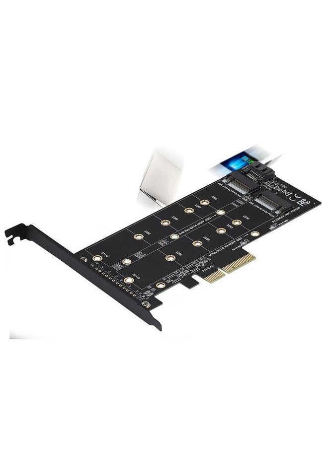 Thoraya - PCI‑E 4X to M.2 NVMe SSD NGFF Adapter Card B Key M Key Expansion Dual Interface - Image 1