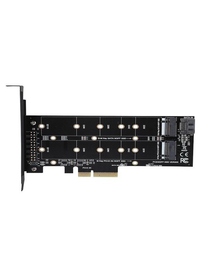 Thoraya - PCI‑E 4X to M.2 NVMe SSD NGFF Adapter Card B Key M Key Expansion Dual Interface - Image 1