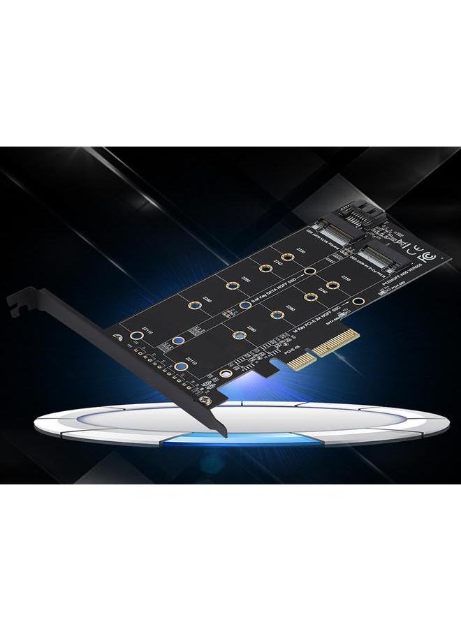 Thoraya - PCI‑E 4X to M.2 NVMe SSD NGFF Adapter Card B Key M Key Expansion Dual Interface - Image 1