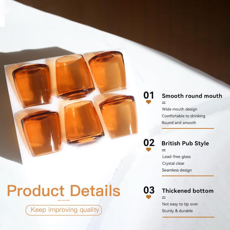 Cyrelwing Brown Stemless Wine Glasses Set 6-Colorful Wine Glasses Stemless for Wine water,whiskies, juices, cocktails,Unique Gifts for Mother day Birthday Wedding Party - Image 2
