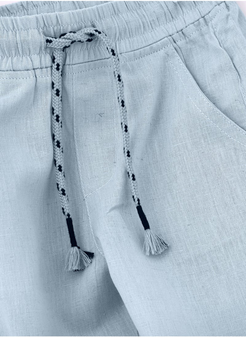 JAM Soft Cotton Shorts for Boys - Light Blue  - Image 3