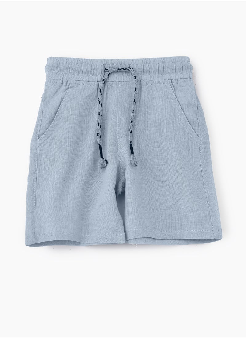 JAM Soft Cotton Shorts for Boys - Light Blue  - Image 4
