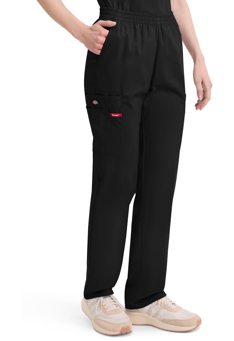 Dickies Women's EDS Signature Scrubs Missy Fit Pull-On Cargo Pant, Black, Medium - Image 5