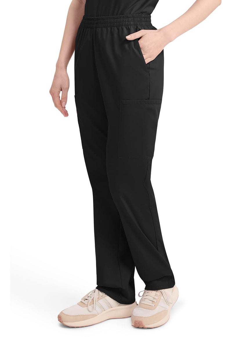 Dickies Women's EDS Signature Scrubs Missy Fit Pull-On Cargo Pant, Black, Medium - Image 3