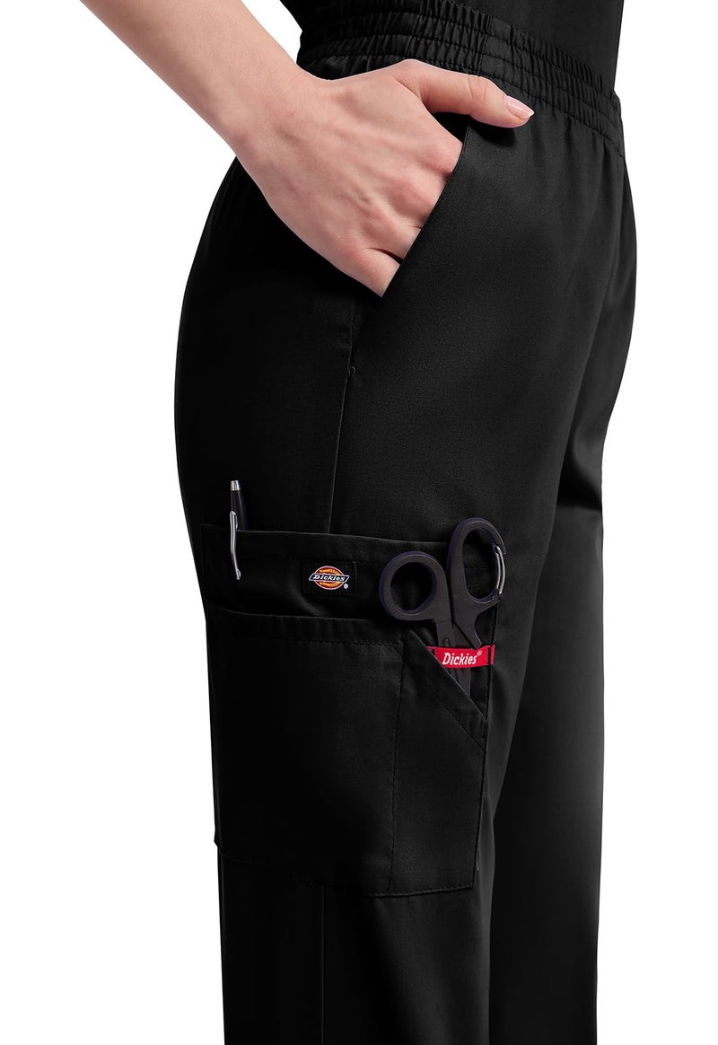 Dickies Women's EDS Signature Scrubs Missy Fit Pull-On Cargo Pant, Black, Medium - Image 2