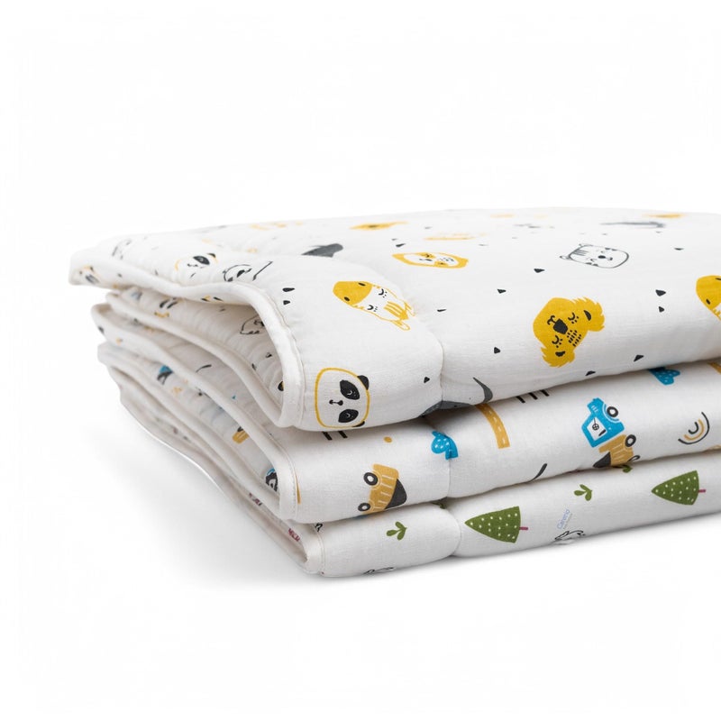 Carerio Newborn Baby Godadi, Soft Mulmul Cotton Baby Bed, Godadi, Crib Sheet, Cartoon Mat Bedding, Multicolor (Large, Pack of 3 (01)) - Image 1