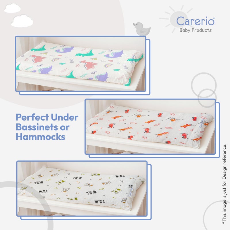 Carerio Newborn Baby Godadi, Soft Mulmul Cotton Baby Bed, Godadi, Crib Sheet, Cartoon Mat Bedding, Multicolor (Large, Pack of 3 (01)) - Image 3