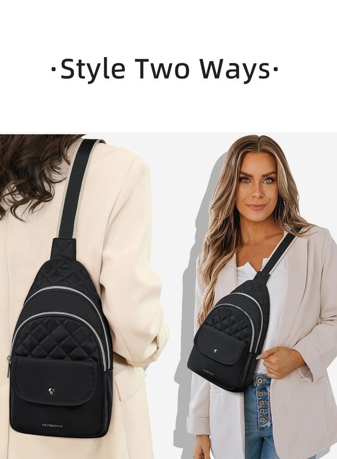 WESTBRONCO Crossbody Sling Bags for Women Large Nylon Travel Purse,Quilted Sling Backpack for Casual Daily - Image 2