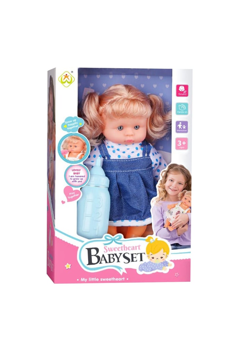 Baby Sweetheart BabySet Baby Girl Doll Soft & Cuddly Newborn Toy for Pretend Play