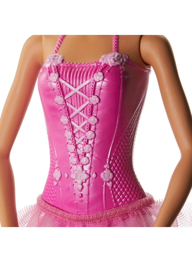 Barbie Ballerina Doll, Blonde Fashion Doll Wearing Purple Removable Tutu, Posed With Ballet Arms & “En Pointe” Toe Shoes - Image 4