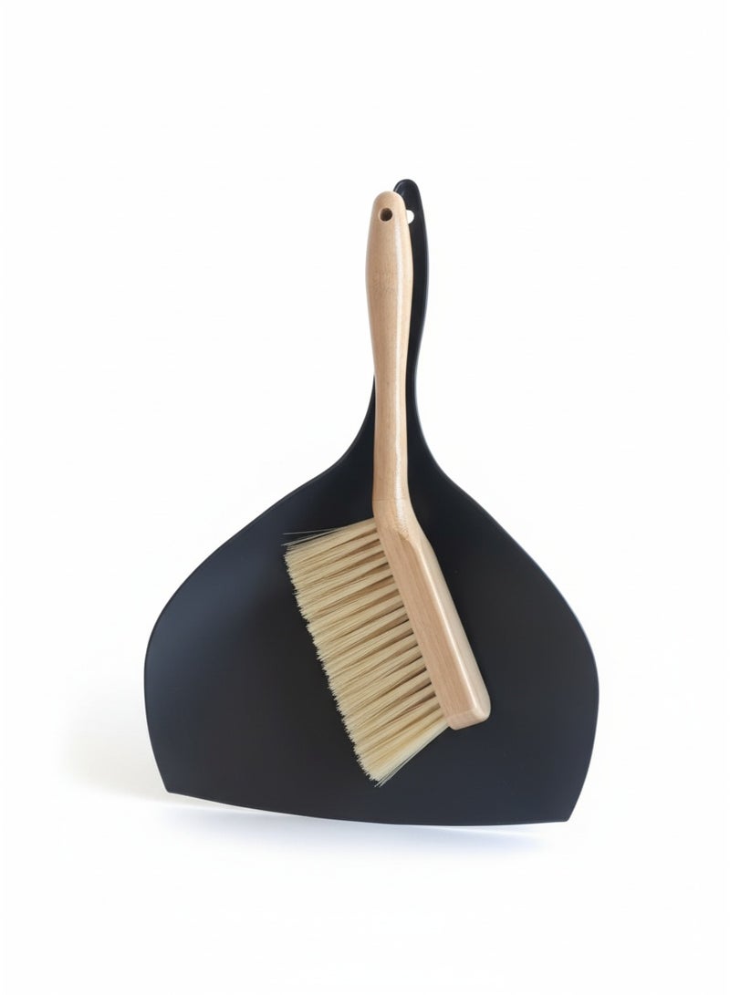 Premium Wooden Handle Dustpan and Brush Set for Home & Kitchen Cleaning - Image 2
