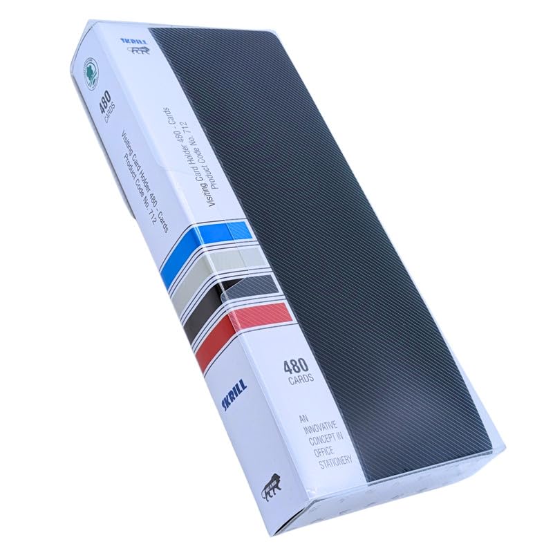 Skrill Business Card Holder, Visiting, Credit, Debit Card Holder/Organizer - 480 Cards (Black) - Image 1