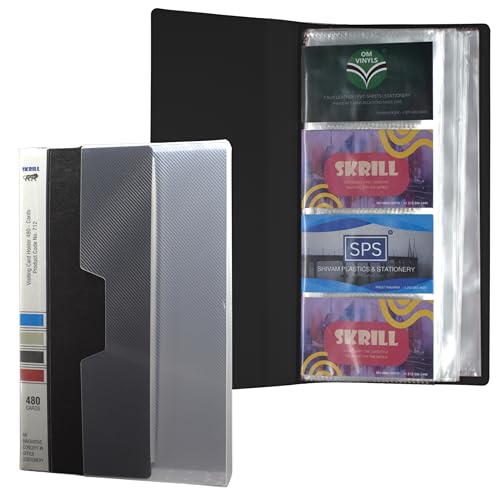 Skrill Business Card Holder, Visiting, Credit, Debit Card Holder/Organizer - 480 Cards (Black) - Image 2