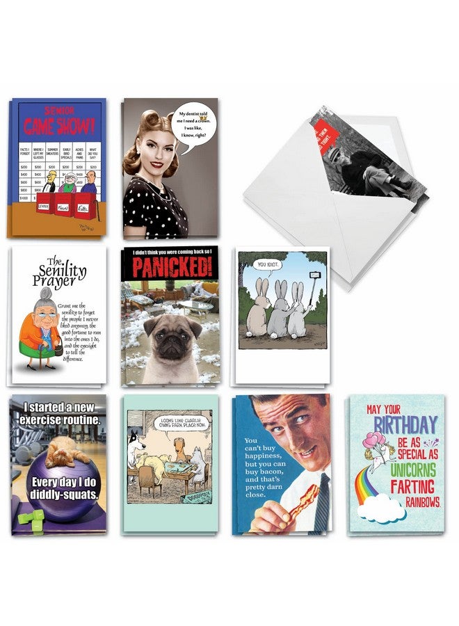 NobleWorks - 20 Funny Box Set Birthday Greeting Cards Assortment with Envelopes (4.63 x 6.75 Inch) Adult Humor Variety Pack for Men and Women - Birthday Bonanza AC8837BDG-B2x10 - Image 1