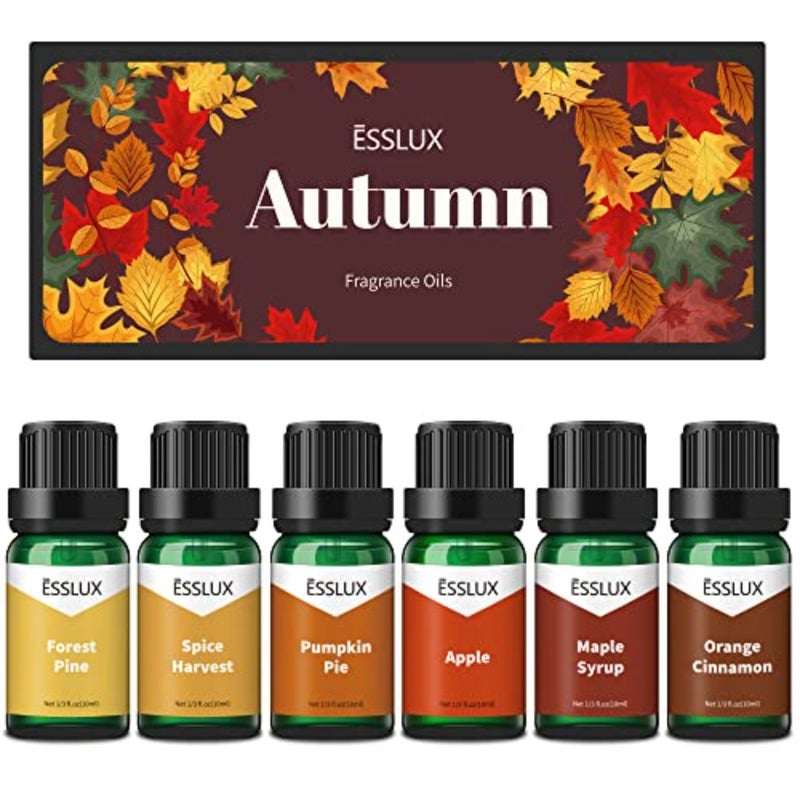 Diffuser and candle making fragrance oils for autumn: pine, orange cinnamon, pumpkin pie, maple syrup scents in 10 ml glass bottles, natural aroma, warm earthy tones, long-lasting scent throw - Image 1