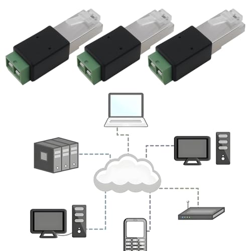 OTOTEC 3PCS RJ45 to RS485 Converter A Connects to PIN4 B Connects to PIN5 44x13x11mm RJ45 Connection Adapter to Achieve Data Transmission - Image 2