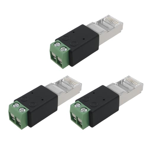 OTOTEC 3PCS RJ45 to RS485 Converter A Connects to PIN4 B Connects to PIN5 44x13x11mm RJ45 Connection Adapter to Achieve Data Transmission - Image 1