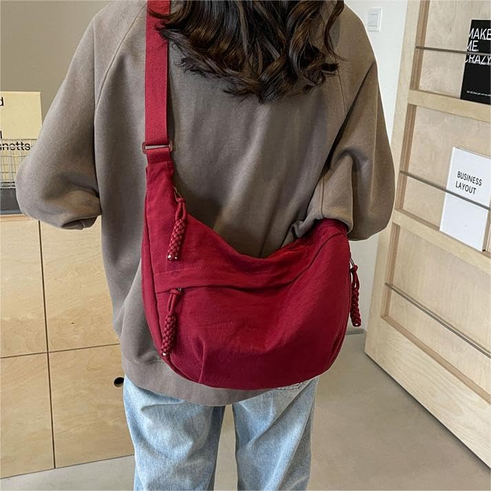 EMGILL Nylon Crescent Crossbody Bag for Women Shoulder Tote Handbag Casual Sling Bag Dumpling Purse Bag for Outdoor Travel - Image 1