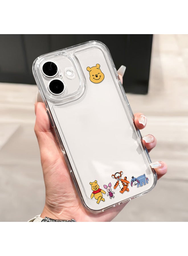 Inkaida Yingkaida Iphone 16 Case، غطاء ناعم للحماية الكاملة، مقاوم للخدوش والصدمات، للرجال والنساء، تصميم شفاف مرسوم مع Ni Bear - Image 1