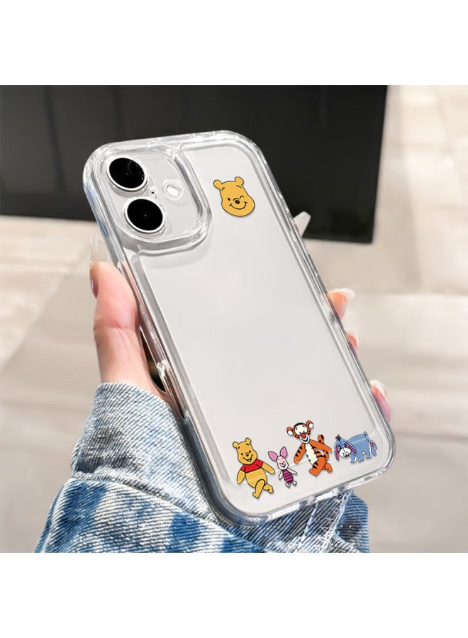 Inkaida Yingkaida Iphone 16 Case، غطاء ناعم للحماية الكاملة، مقاوم للخدوش والصدمات، للرجال والنساء، تصميم شفاف مرسوم مع Ni Bear - Image 2
