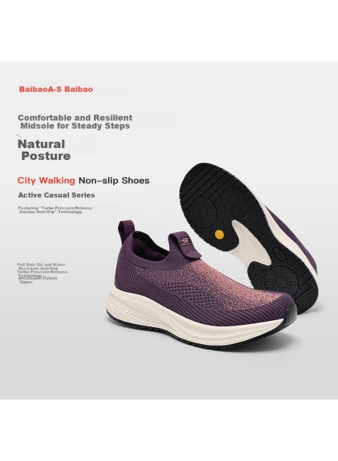 Baibao Non-slip Women's Sports Shoes Elderly Anti-slip Autumn Slip-on Mom Shoes Soft Sole Casual Shoes For Women - Image 1