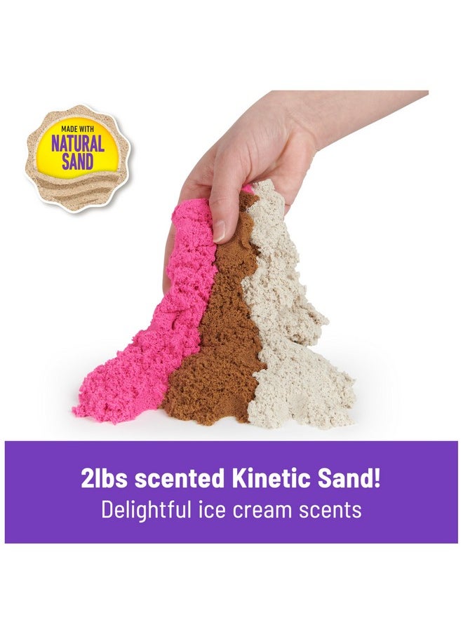 Kinetic Sand - Ice Cream Scents 3-Pack, 2Lbs Of Strawberry, Chocolate, And Vanilla Scented Play Sand, Toys For Kids Ages 3+ - Image 1