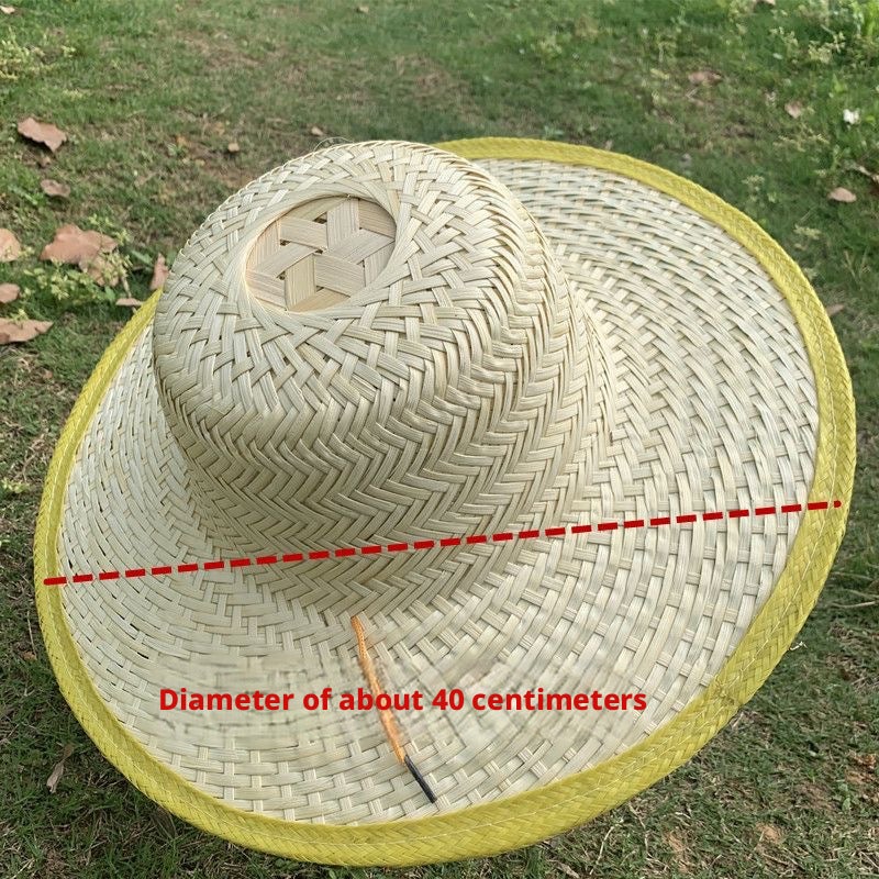 قبعة شمسية واسعة الحافة من الخيزران للعمل الخارجي والبستنة - Image 3
