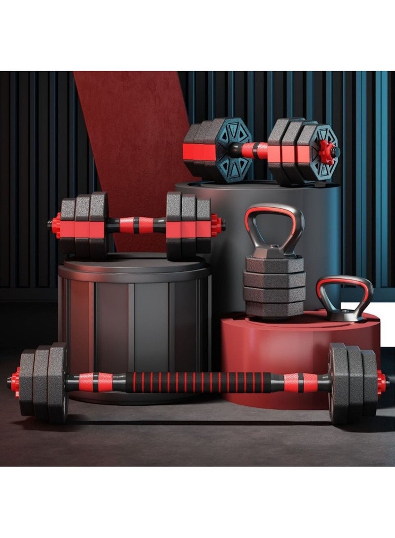 Huitich Adjustable 15KG Weightlifting Set with Dumbbells, Barbell & Kettlebell - Image 4