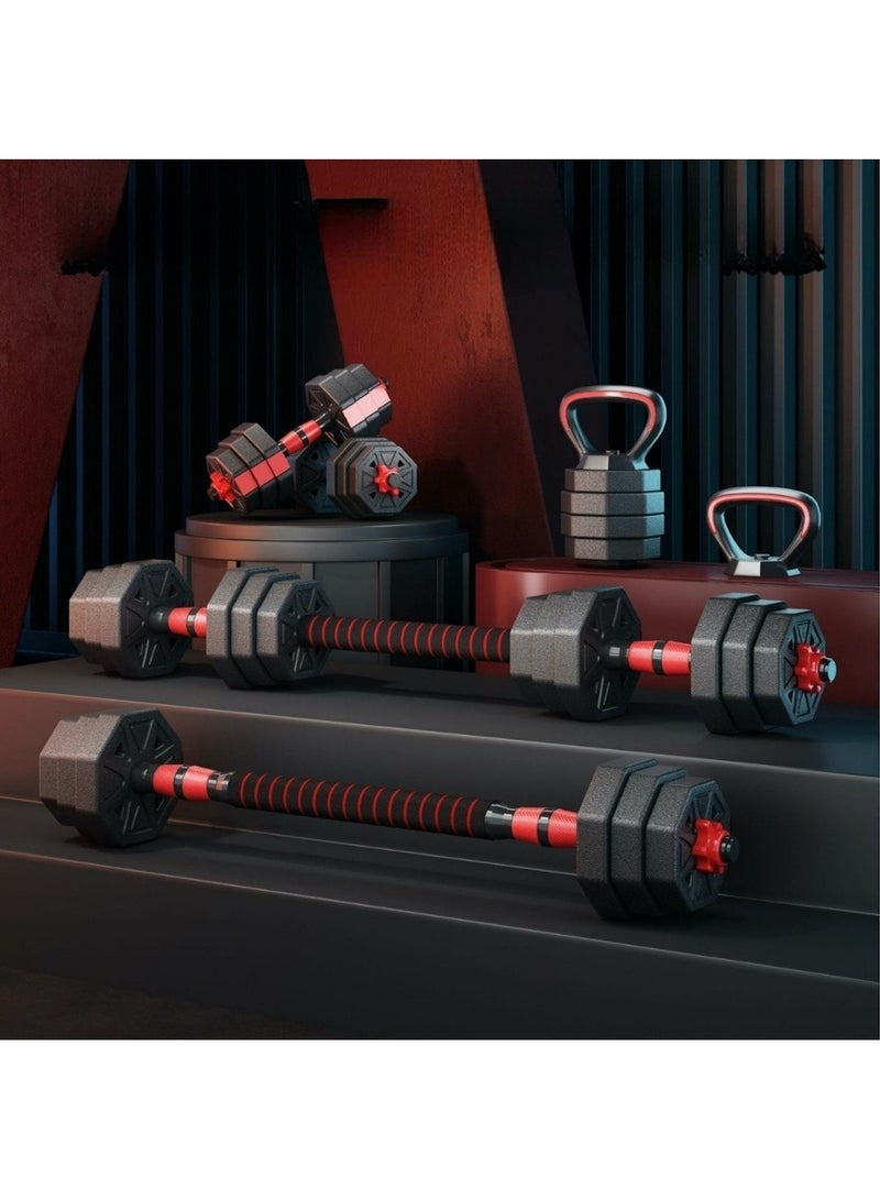 Huitich Adjustable 15KG Weightlifting Set with Dumbbells, Barbell & Kettlebell - Image 3