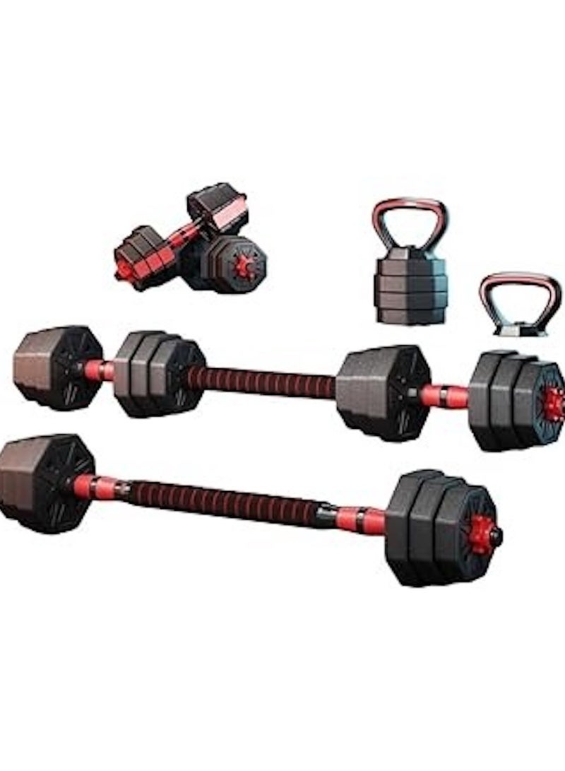 Huitich Adjustable 15KG Weightlifting Set with Dumbbells, Barbell & Kettlebell - Image 1