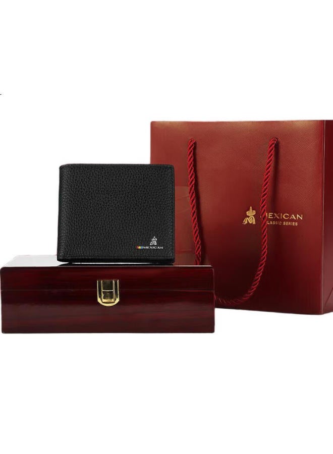 Scarecrow Men'S Wallet, Top-Grain Leather, Fashionable Billfold, High-End Gift Box, Father'S Day Gift, Practical Present For Dad - Image 2