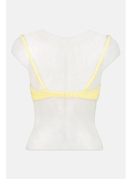 Don't Call Me Jennyfer Women Non Padded Solid Bikini Top, Yellow  - Image 2