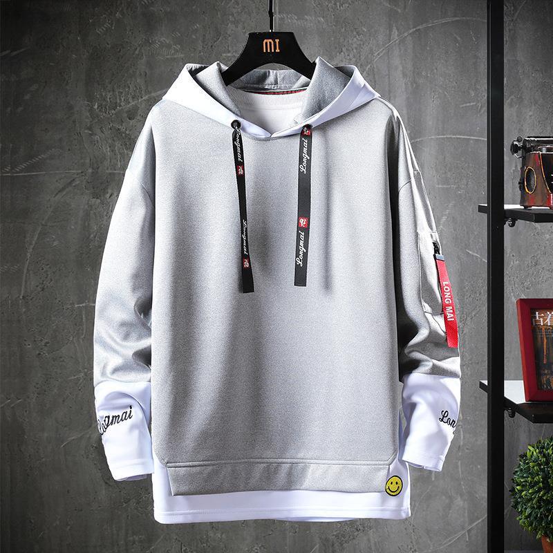 Mens Fashion Hooded Sweatshirt Casual Spring Fall T60 Lake Blue - Image 3