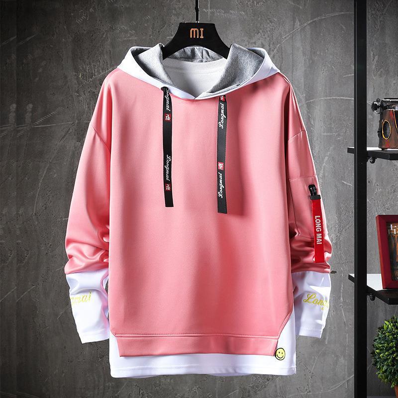 Mens Fashion Hooded Sweatshirt Casual Spring Fall T60 Lake Blue - Image 2