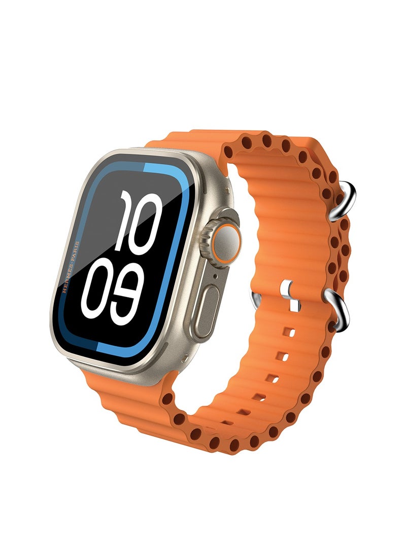 Moxedo Lexor+ Smart Watch for Android & iOS with 2.04" Super AMOLED Display – Bluetooth Calling, Chat GPT, 100+ Sports Modes, Fitness & Health Tracker, IP68 Waterproof – Orange - Image 1