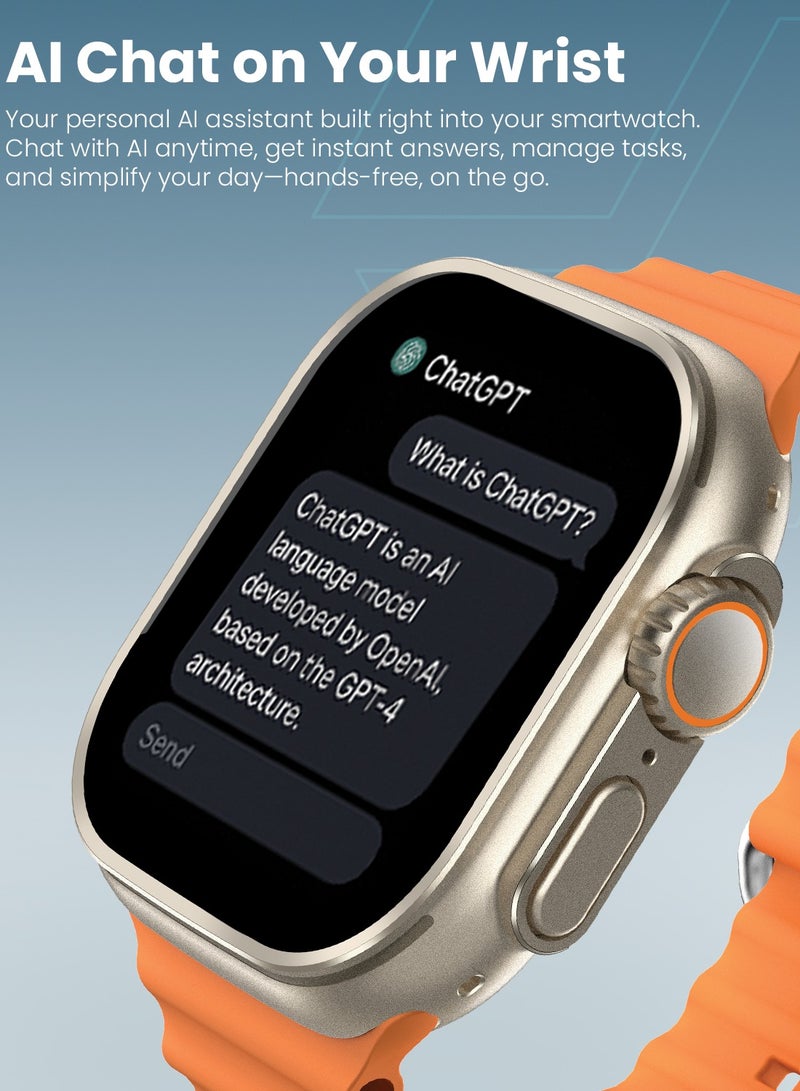 Moxedo Lexor+ Smart Watch for Android & iOS with 2.04" Super AMOLED Display – Bluetooth Calling, Chat GPT, 100+ Sports Modes, Fitness & Health Tracker, IP68 Waterproof – Orange - Image 5