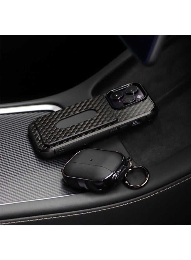 MagSafe Magnetic Card Bag Kevlar Ultra Thin Magnetic Card Sleeve Applicable IPhone12/13/14/15proMax-Specifications:MagSafe Magnetic Card Package-PC Carbon Fiber Texture - Image 3