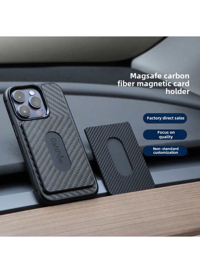 MagSafe Magnetic Card Bag Kevlar Ultra Thin Magnetic Card Sleeve Applicable IPhone12/13/14/15proMax-Specifications:MagSafe Magnetic Card Package-PC Carbon Fiber Texture - Image 2