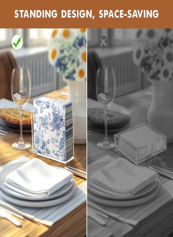 Kordory Acrylic Napkin Holder for Table, Clear Plastic Cocktail Napkin Holder, Modern Square Paper Napkin Holders for Kitchen, Dinner Table Guest Napkin Holder for Home, Hotel, Restaurant, Bar - Image 3