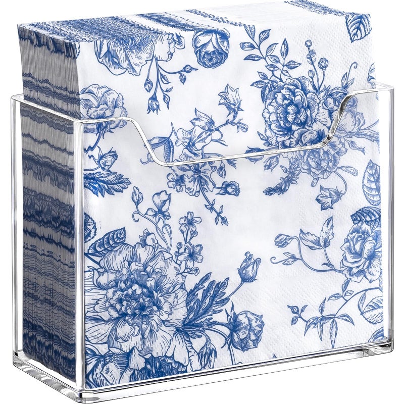 Kordory Acrylic Napkin Holder for Table, Clear Plastic Cocktail Napkin Holder, Modern Square Paper Napkin Holders for Kitchen, Dinner Table Guest Napkin Holder for Home, Hotel, Restaurant, Bar - Image 1