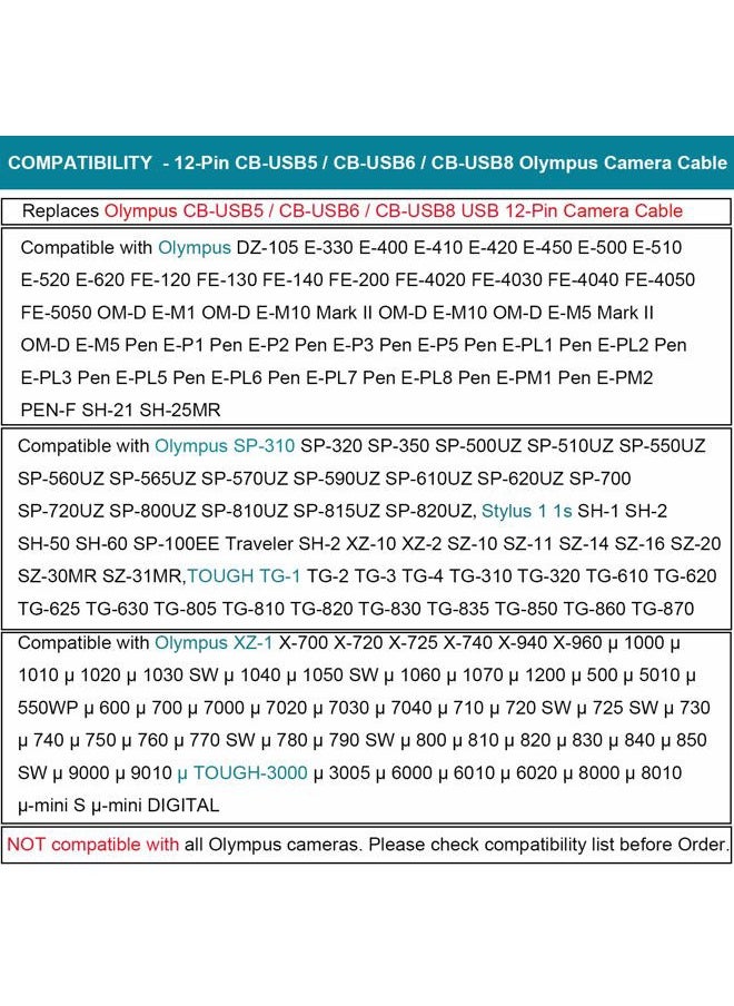 MaxLLTo ™ USB Battery Charger + Data SYNC Cable Cord for Olympus Camera Stylus TG-2 iHS TG-3  - Image 2