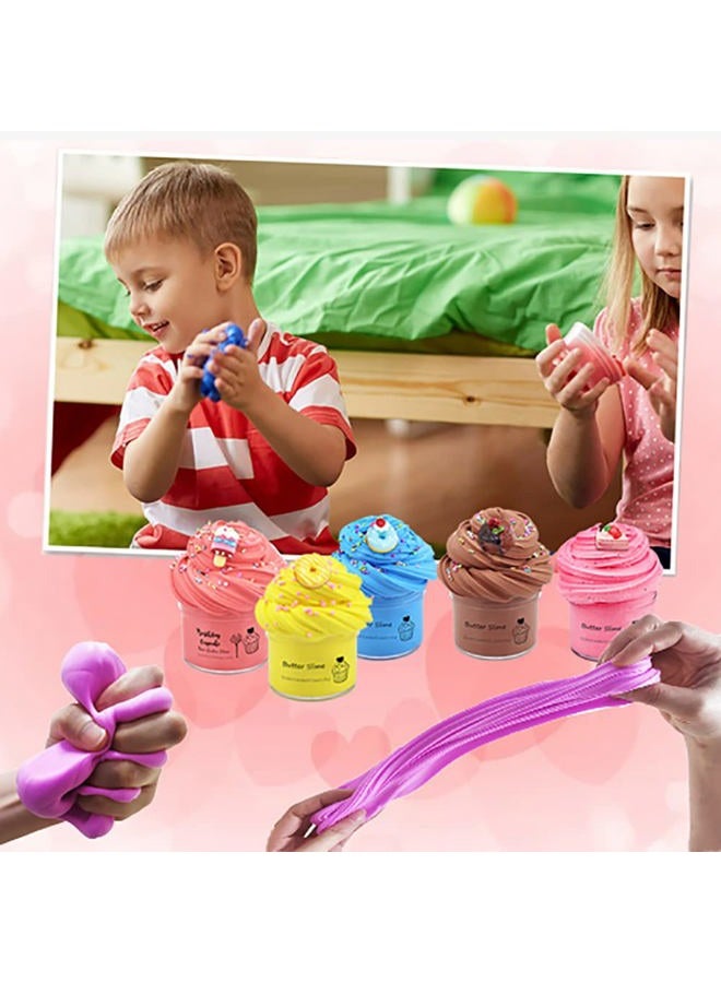 HPLTLKY 24 Pack Slime kit, Butter Slime, Macaroon Colors Cake Donut and Fruit Party Favors Slime， Stretchy and Non-Sticky, Stress Relief Toy for Kids Partys - Image 2