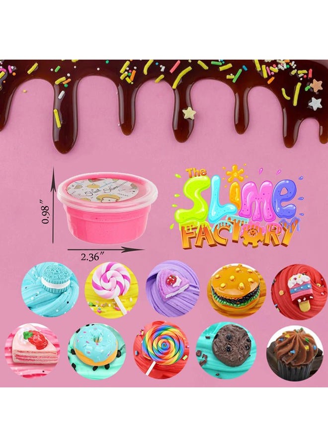 HPLTLKY 24 Pack Slime kit, Butter Slime, Macaroon Colors Cake Donut and Fruit Party Favors Slime， Stretchy and Non-Sticky, Stress Relief Toy for Kids Partys - Image 4