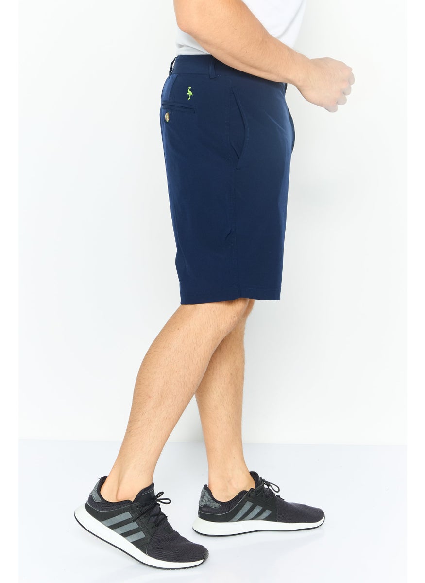 Tailorbyrd Men Plain Basic Shorts, Navy  - Image 3